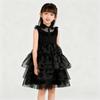 American TV Wednesday Adams Cos Costume Children Adams Family Black Organza Dress