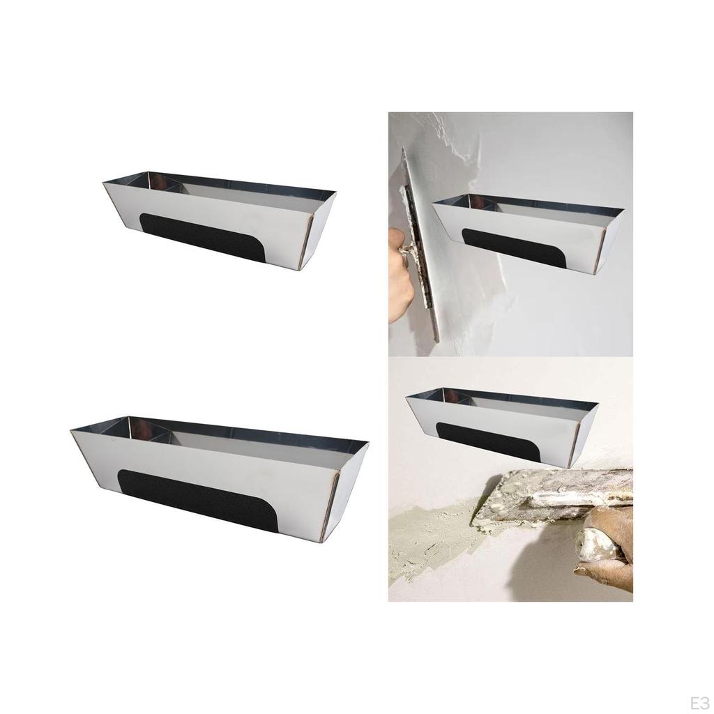 Mud Pan with Anti Slip Pad Nonslip Manual Tool Heavy Duty Smooth Sturdy Drywall Plastering