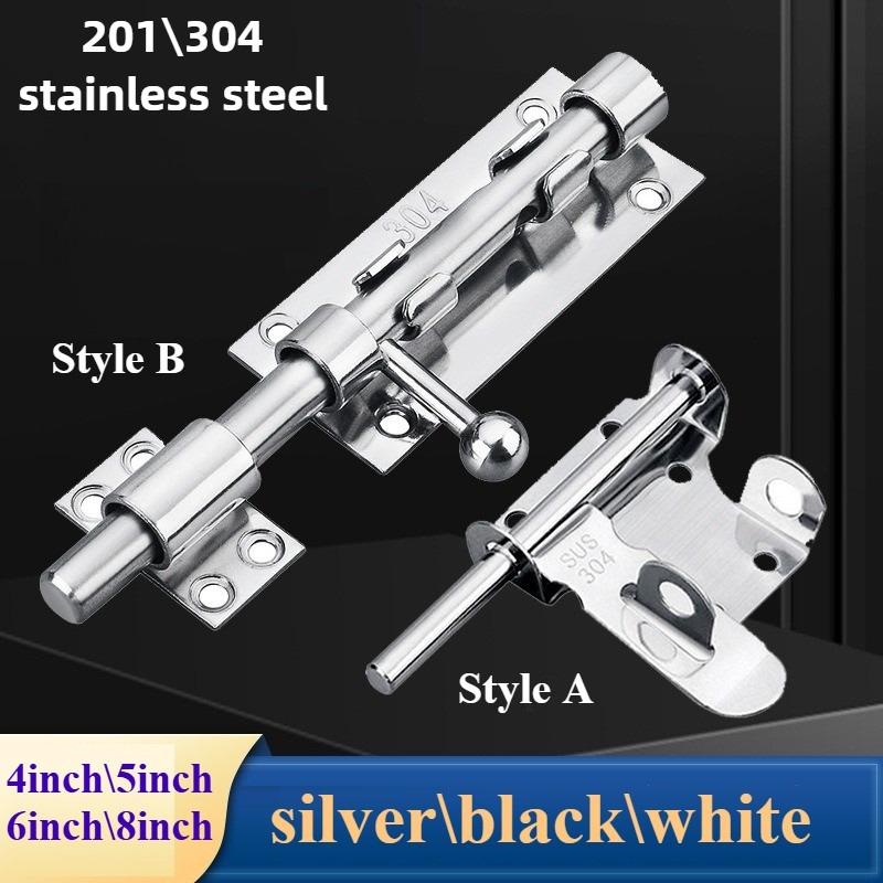 1PCS Stainless Steel Door Latch Solid Sliding Bolts Latch Home Hardware Gate Safety Toilet Door Lock