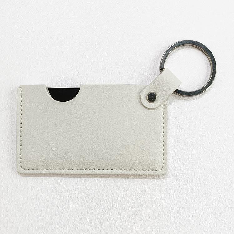 

Creative Mini PU Leather Keychain with Unbreakable Stainless Steel Mirror 85*50mm