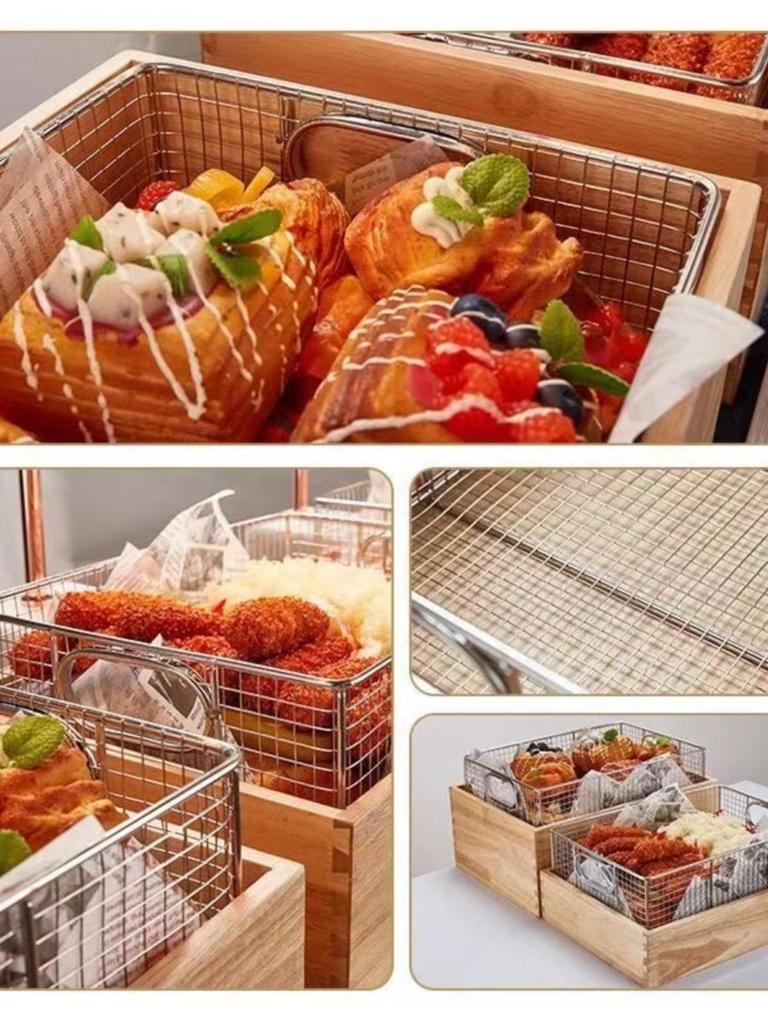 Stainless Steel Square Shaking Basket for Breading and Frying