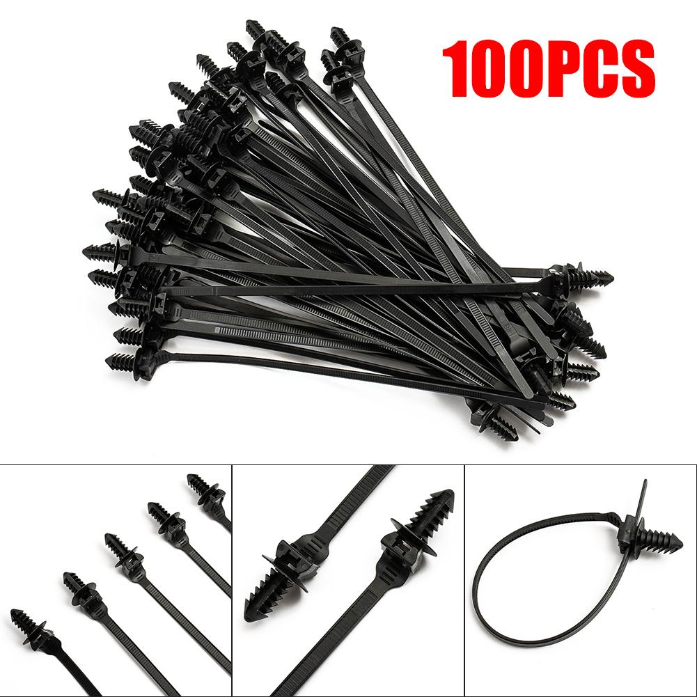 Nylon Cable Tie Cable Fastener Bundle Flexible And Strong 185mm Length 4.6mm Width Black Color Automotive Repair