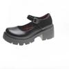 New High-heeled Thick-soled Women's Round-toed Retro Single Shoes