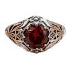 Red Gemstones Gothic Style Ring For Women Men Punk Fashion Jewelry Retro Design Alloy Made Comfort Fit Band Size 7