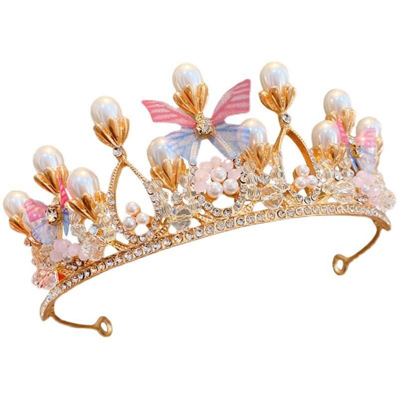 Birthday Crown Headwear Princess High-End Crown Girls Hairpin Headband Children Little Girl Headband Bridal Hair Accessories