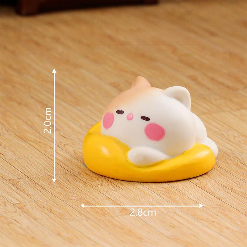 Cartoon Cute Happy Cat Ornaments Small Figurines Miniature Landscape Decoration Diy Home Desktop Children Accessories Gifts