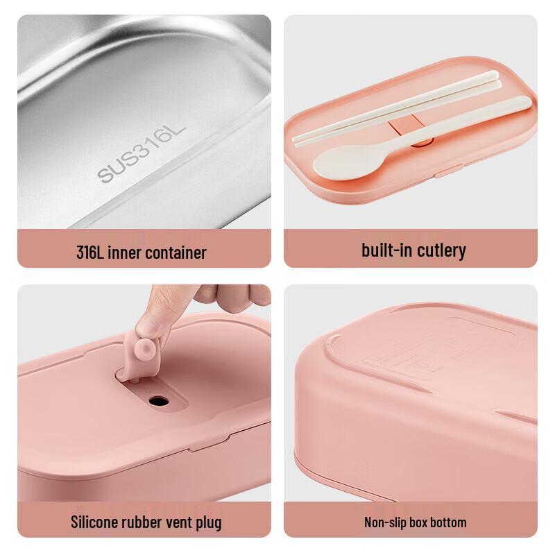Chahua 316 Nerezová ocel Dvouvrstvý do mikrovlnné trouby vhodný obědový box