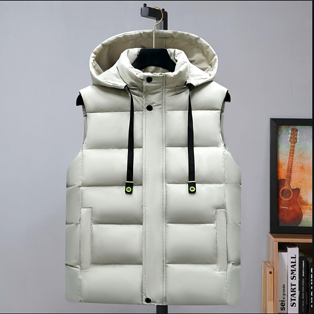 Autumn Winter New Men Down Hooded Vests Men Lightweight Windproof Casual Outdoor Waistcoats Ultra Light Male Padded Waistcoats