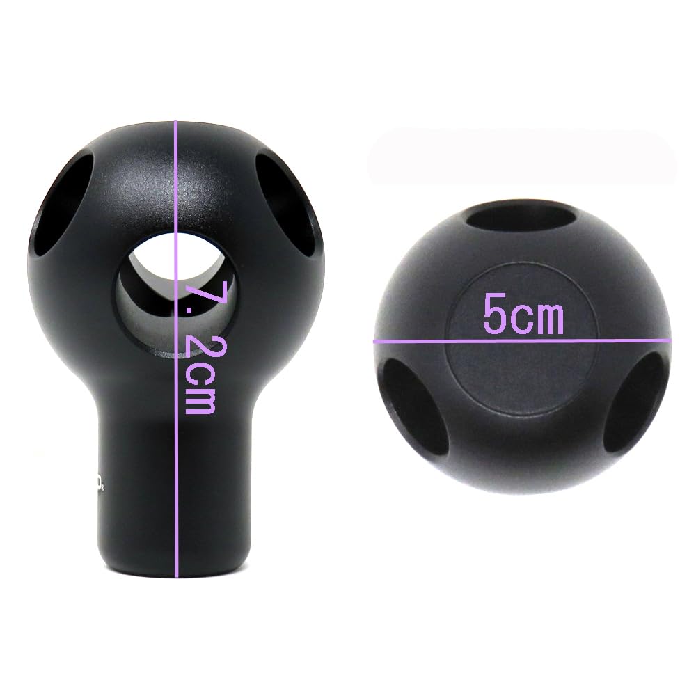 ALTEED Shift Knob, Boring Machined Aluminum, Black, Black Spherical Shape, Universal Use for ATMT