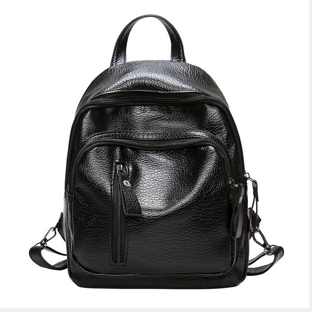 High Quality Travel Waterproof PU Leather Shoulder Bag Anti-theft Women Backpack бежевый 3160₽