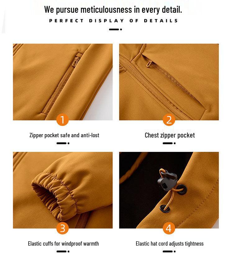 Neue Marke Softshell Herren Wasserdichte Fleecegefütterte Windjacke für Herbst/Winter Outdoor Bergsteigen.