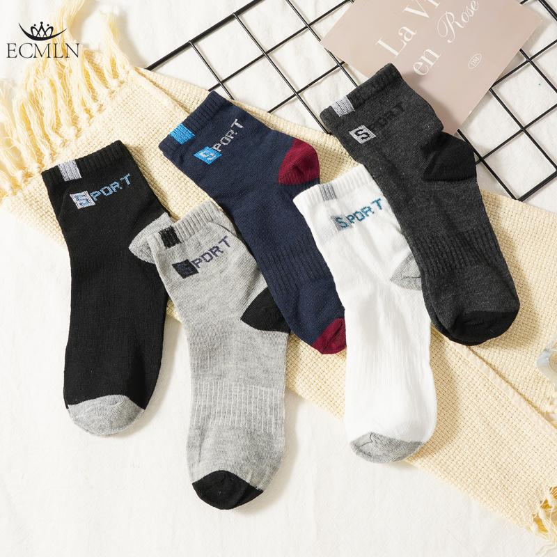 5 PAR Herre Business Sportssokker Herresokker Pustende Luktkontroll Bomullssokker for Høst/Vinter