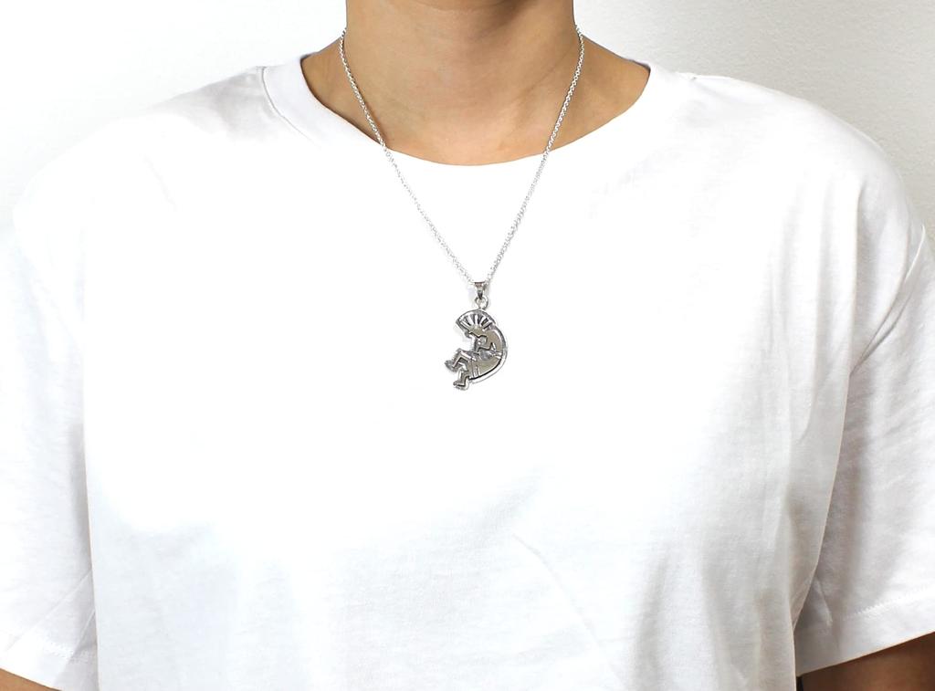 Native American Indian Kokopelli Sterling Silver 925 Pendant Top