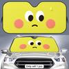 Cute Cartoon Emojis Sun Visor Aluminum Foil Windshield Sunshade with Reflective UV Protection Heat Insulation Foldable Design