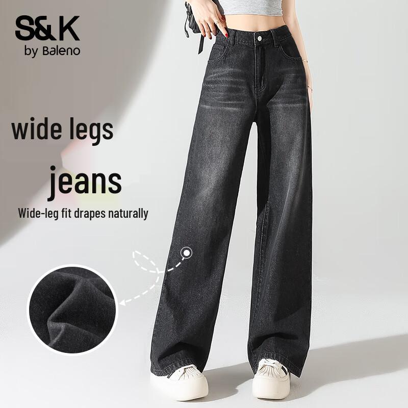 Baleno S&K Women's High-Waist Wide-Leg Jeans