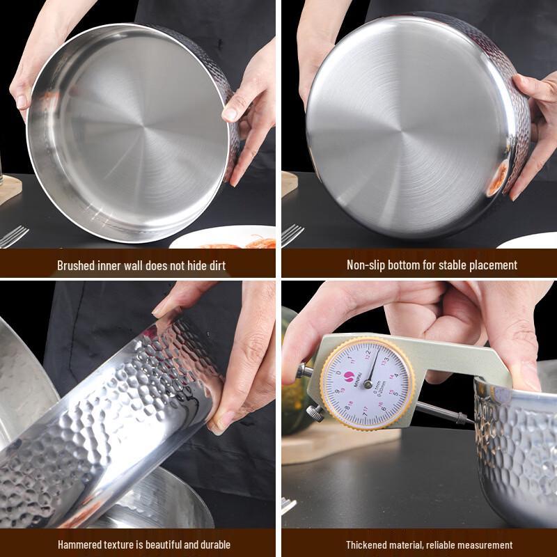 ZISIZ Premium Hammered 316 Stainless Steel Frying Pan