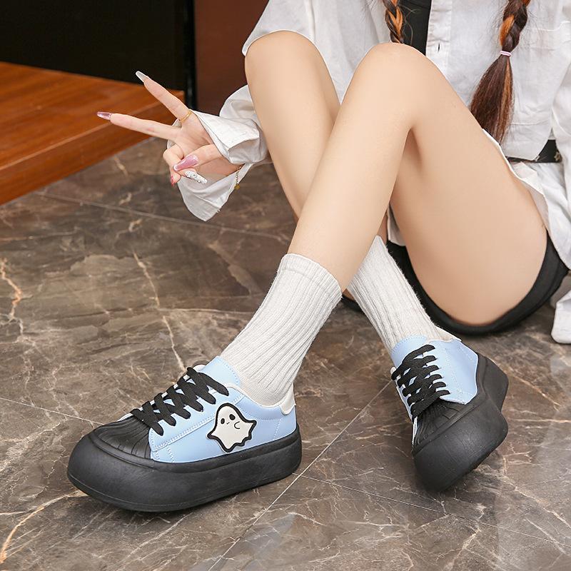 Big head niche original shell ghost board shoes 2025 new casual ugly cute bread big head shoes little white shoes thick sole