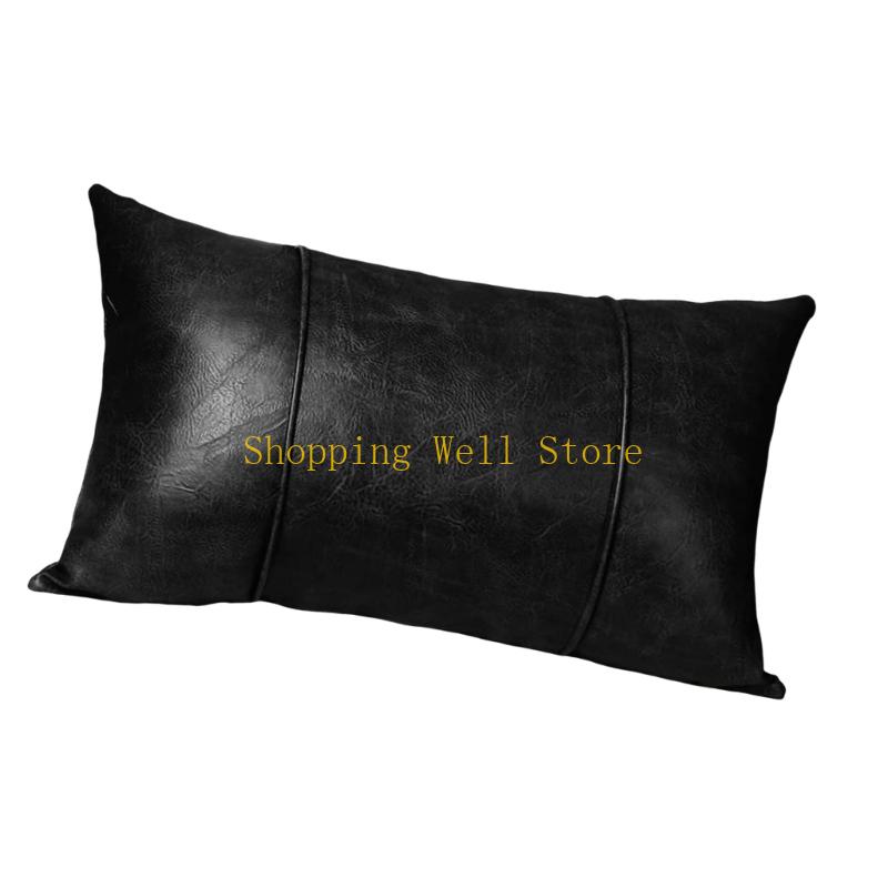 KX4B Ergonomic Design Cushions Cover Faux Leather Sofa Chair Lumbar Support Case