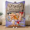 Name Custom the Flintstones Print Flannel Blanket High Quality Warm Comfortable Cover for All Seasons Perfect for Gifts Home Decor