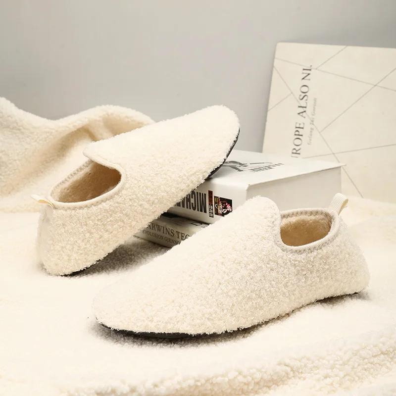 Men Winter Slippers High Quality Soft Plush Warm Slippers For Women Non-Slip Indoor Home Footwear Comfortable Couples Shoes