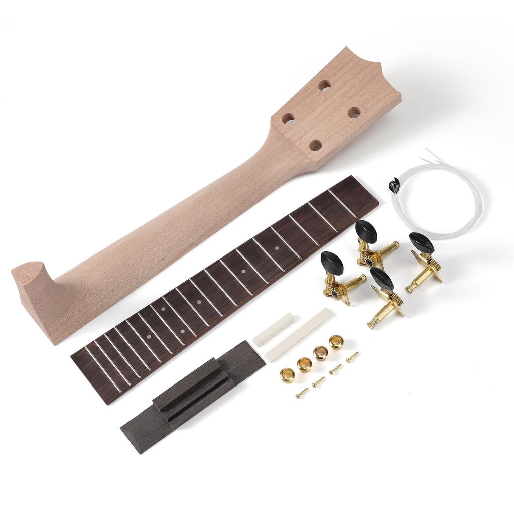 DIY Cookie Box Ukulele Neck Kit Cigar Box Ukulele Neck + Strings + Tuning Pegs + Bridge