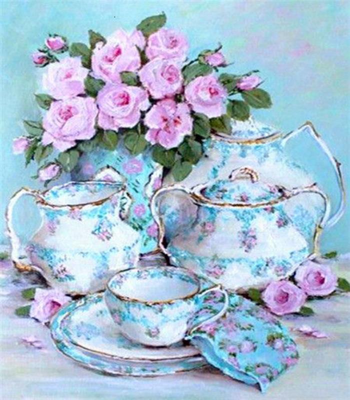 RUOPOTY Oil Painting By Number Rose Drawing On Canvas DIY Coloring By Numbers Flower Kits Acrylic Unique Gifts