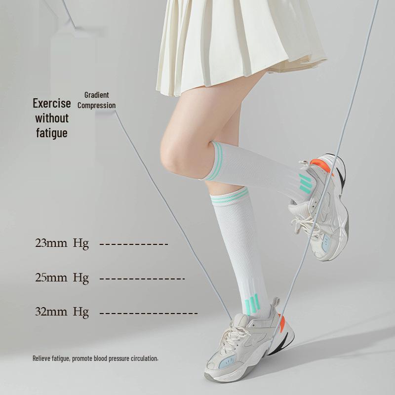 All-Season Mid-Calf Compression Socks for Yoga, Running, Jump Rope, Fitness, Aerobics, and Calf Slimming