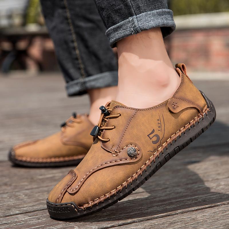 Fashion New Stylish Versatile Walking Shoes All-match Men's Casual Shoes Fashion Men Vulcanize Shoes Leather Lightweight Man Loafers