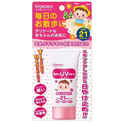 Bulk Purchase: Wakodo Milfuwa Baby UV Care for Daily Walks, SPF-21, 30g (Pack of 4)