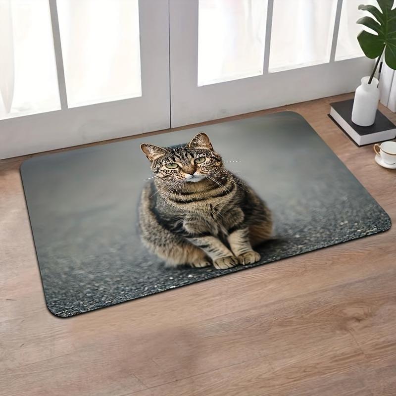 Cartoon furry cute cat animals, game carpet, non-slip washable floor mat