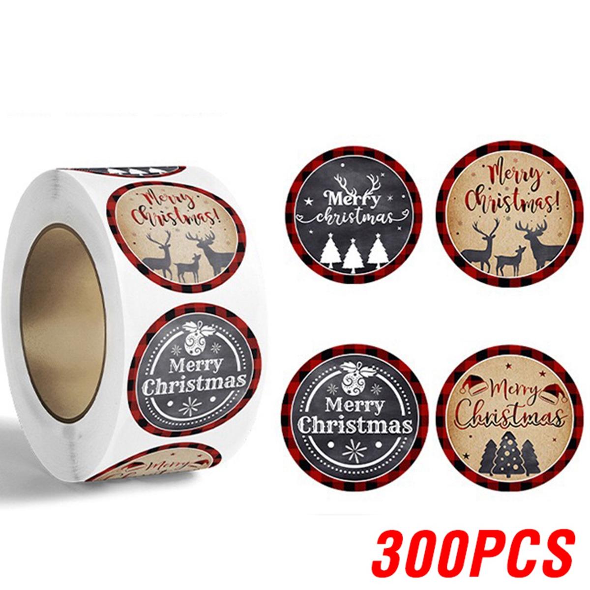 

100-500pcs Christmas Stickers Xmas Labels Stickers Gift Decor Merry Christmas Decorations For Home New Year Gift