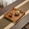 Serving Tray with Woven Central Panel Handcrafted Bamboo for Tabletop Display Highrail