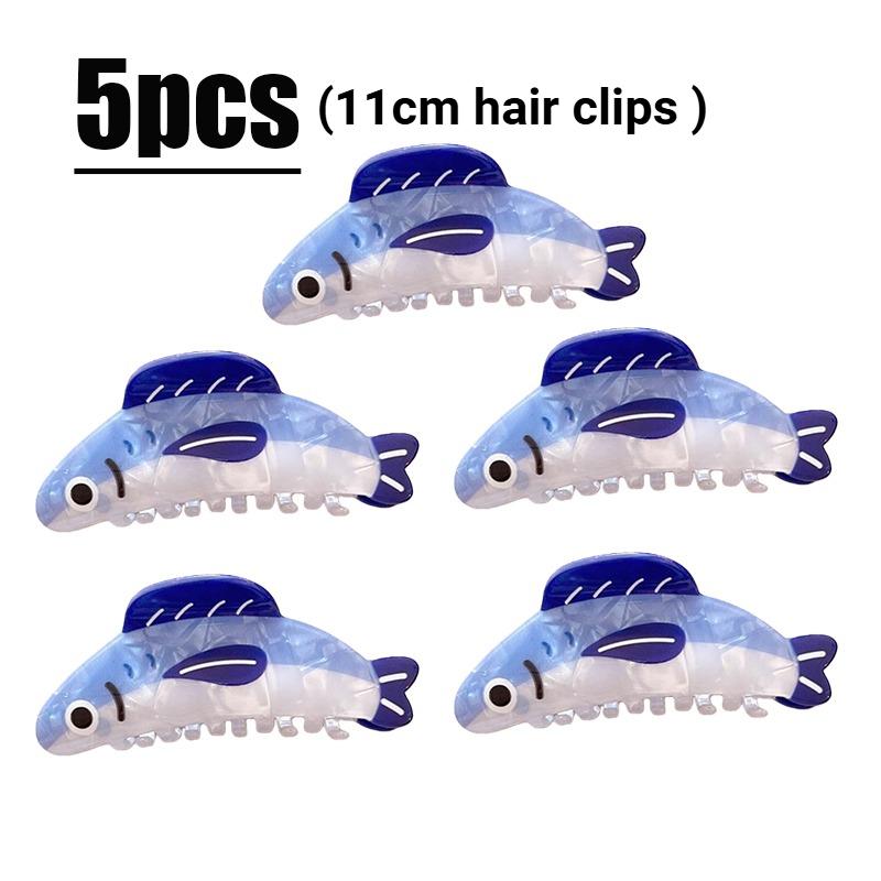 5 Stück Kreative Sardinenförmige Haarspangen, Rutschfester Halt Acryl Haarnadel Mode Dekoratives Accessoire für Frauen und Teenager Accessoire