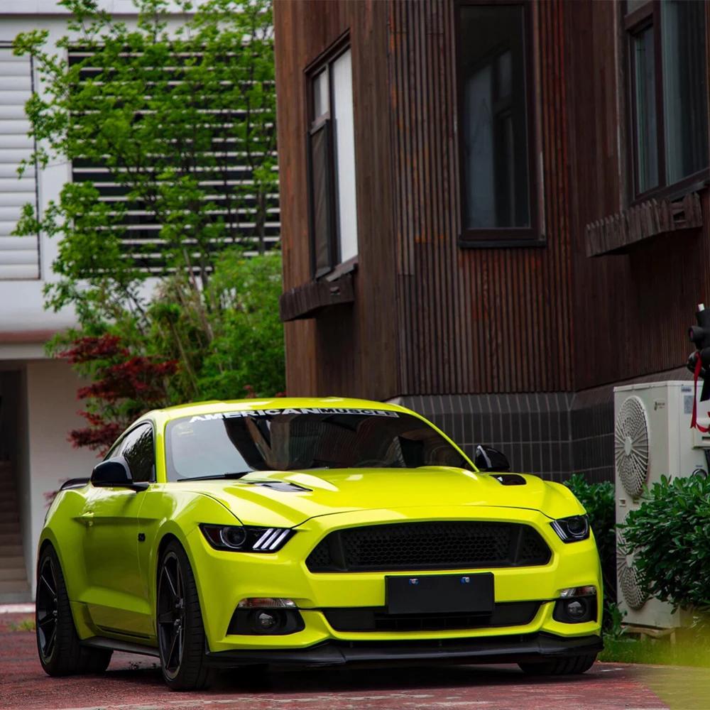 

Car Wrapping Film Lemon Yellow Car Sticker PET Decals Bubble Free Vinyl Wrap Color Changing Film Auto Accessories Decoration 50x152cm