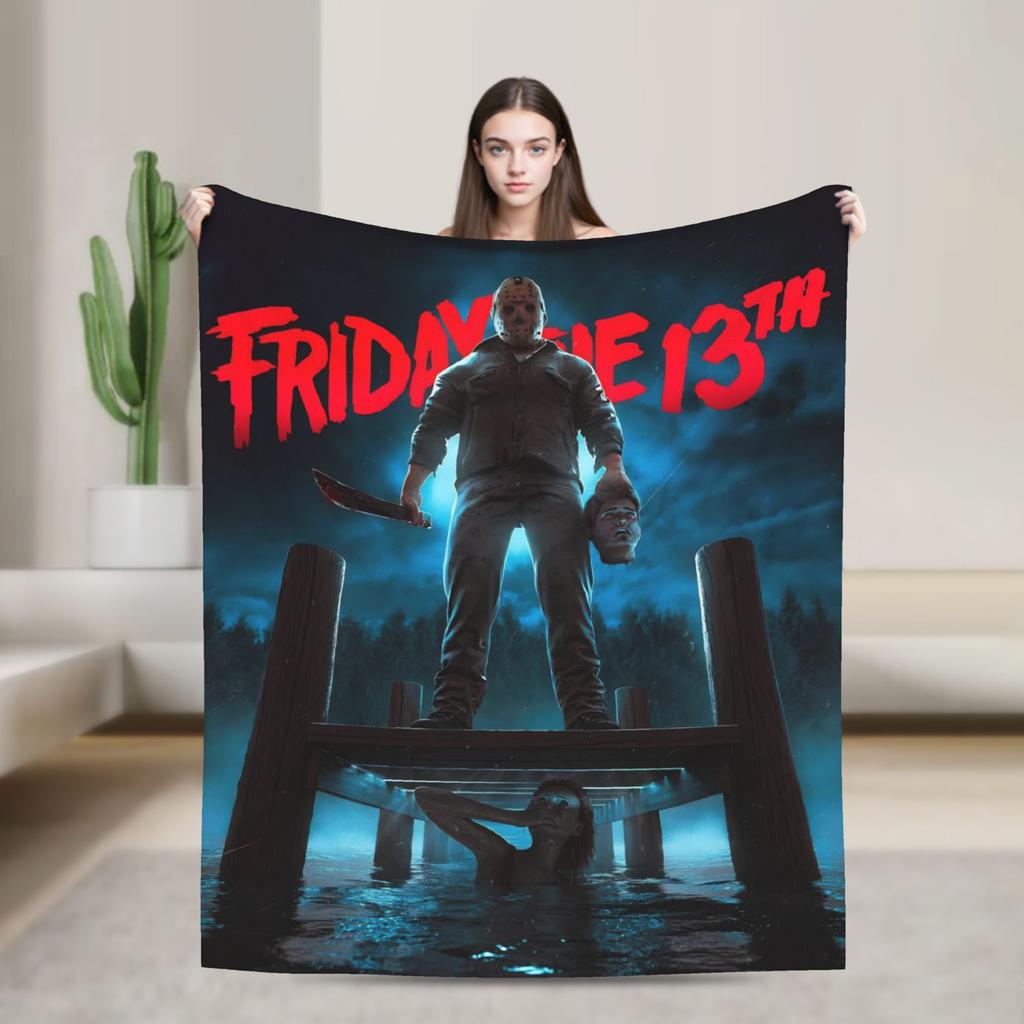 שישי יום שישי ה-13 ג'ייסון וורהיס שמיכה פיקניק פלנל מצעים כיסויים לחוץ חם מותאם אישית DIY איכותי כיסוי מיטה מתנה