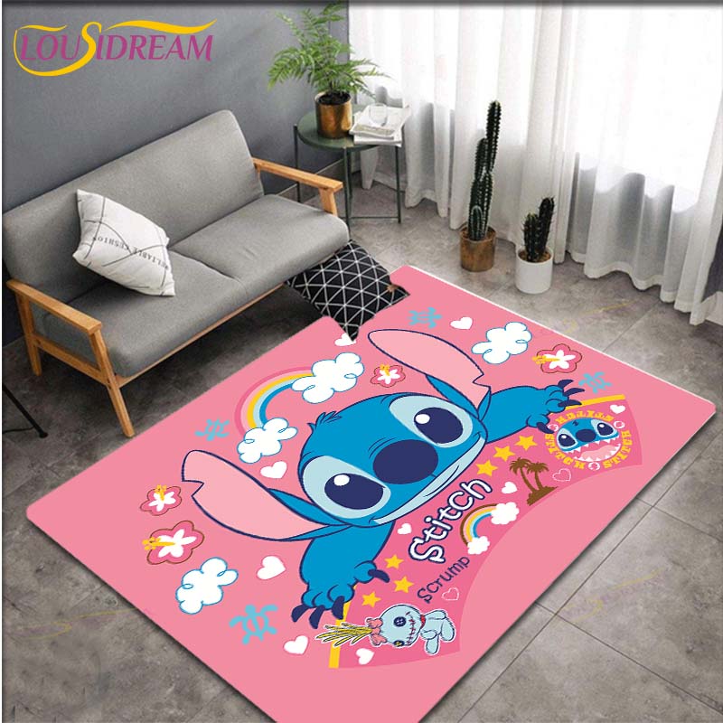 Anime Stitch Pattern Carpets Living Room Anti-Skid Area Rug Kids Bedroom Mats Yoga Mat Large Carpet Decor
