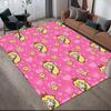 Princess Peach Flannel Pattern Square Carpet,Area Rug,Carpet Rug for Living Room Bedroom Sofa Playroom Decor,Non-slip Floor Mat