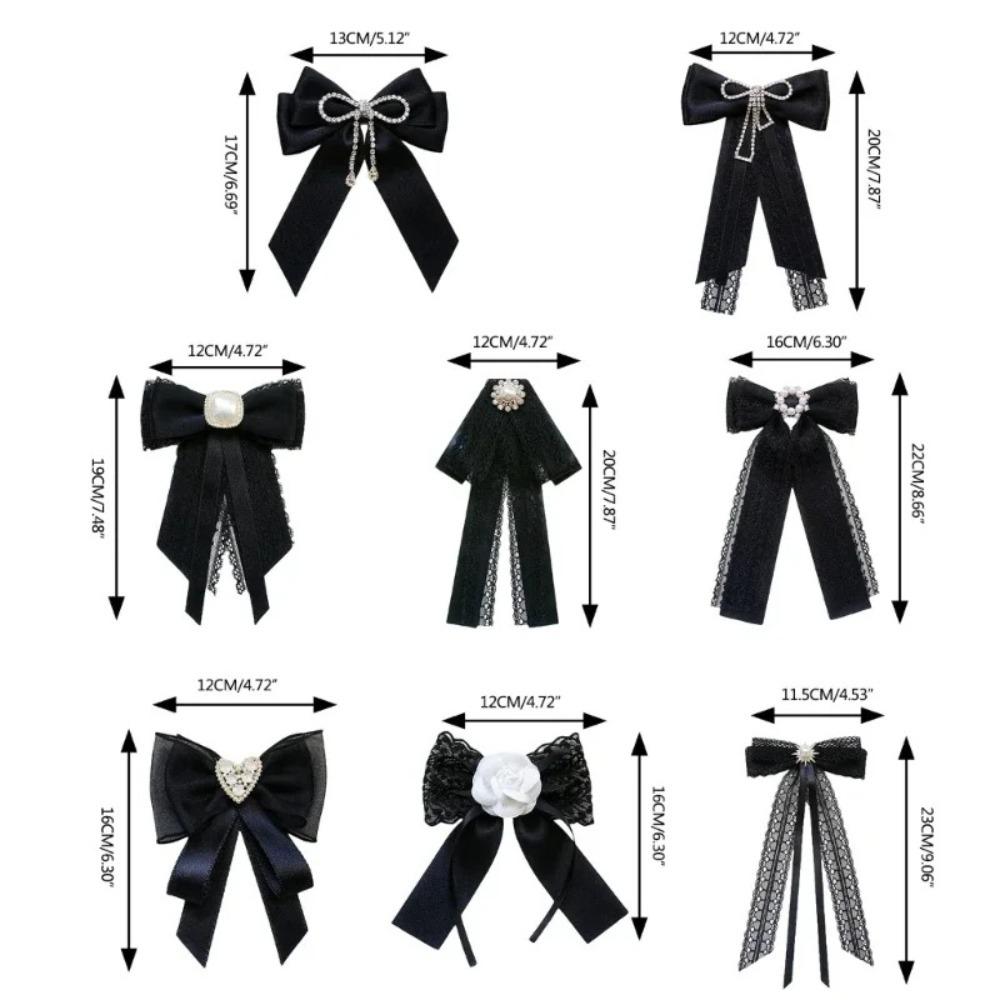 College Style Lace Ribbon Bowtie Elegant Collar Rhinestones Jewelry  Fashion Jewelry Gifts