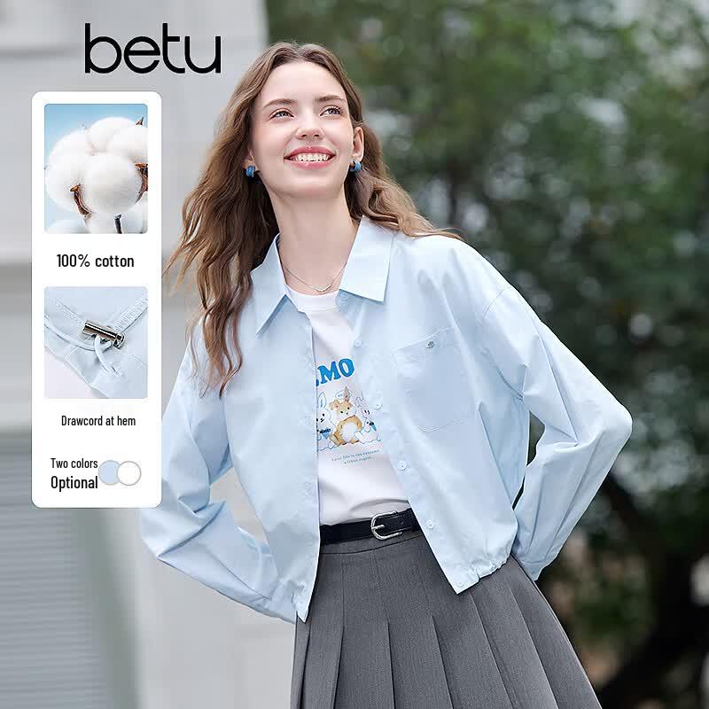 Betu Women's Casual Cotton Shirt Jacket