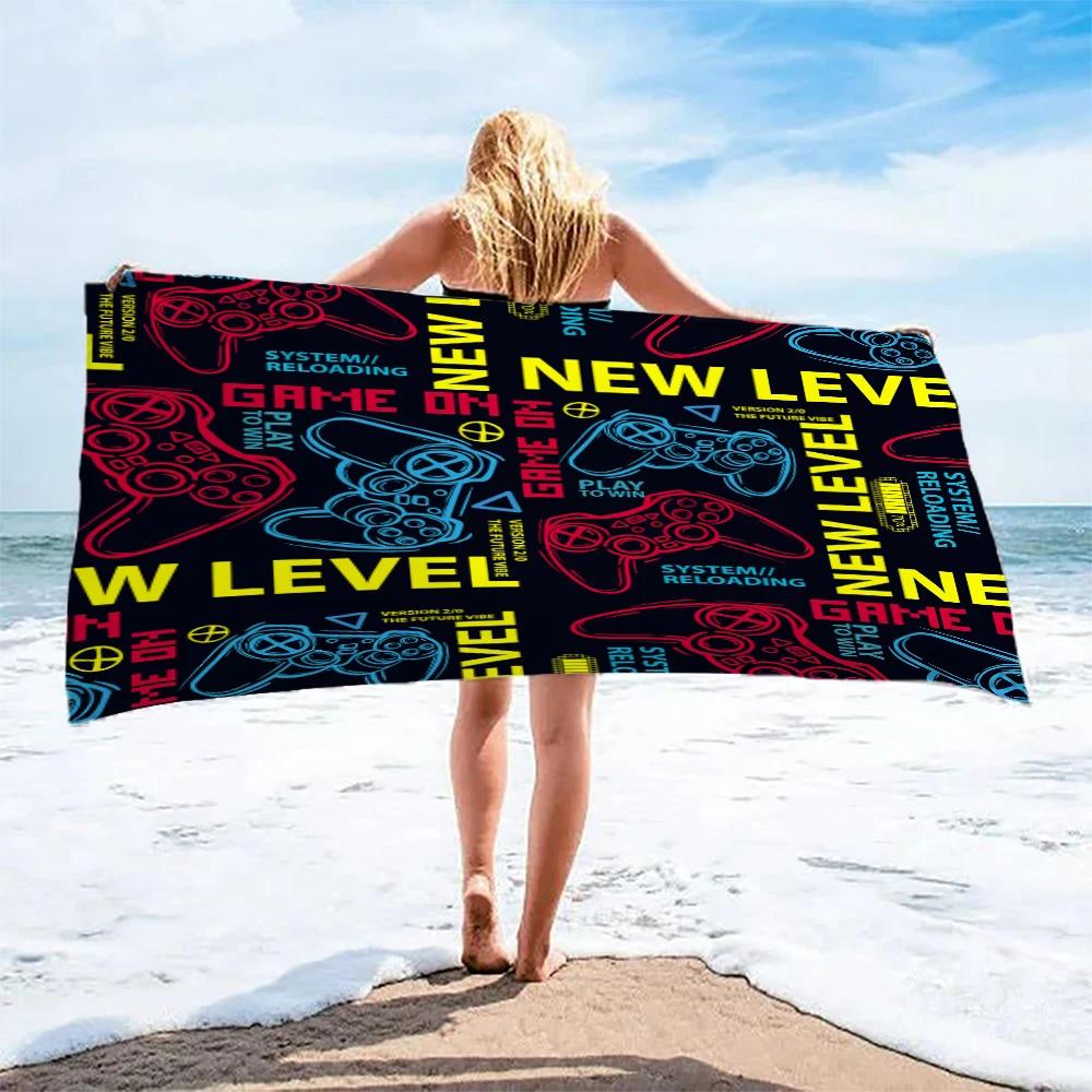 

Gamer Beach Towel 3D Printed Anime Lightweight Microfiber Anti-Sand Absorbent Quick-Drying Bath Towel For Bachelorette Party W40*H60(CM)