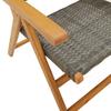 Adjustable Garden Chair 4 Pcs Grey Poly Rattan Solid Wood