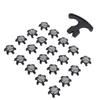 20PCS Replacement Shoe Cleats and 1 Removal Spanner Non Slip Shoe Spikes for Outdoor Use Black