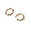 Meier European and American Retro Statement Earrings, Color Block Camo Circle Ear Cuffs, Bohemian Style Earrings