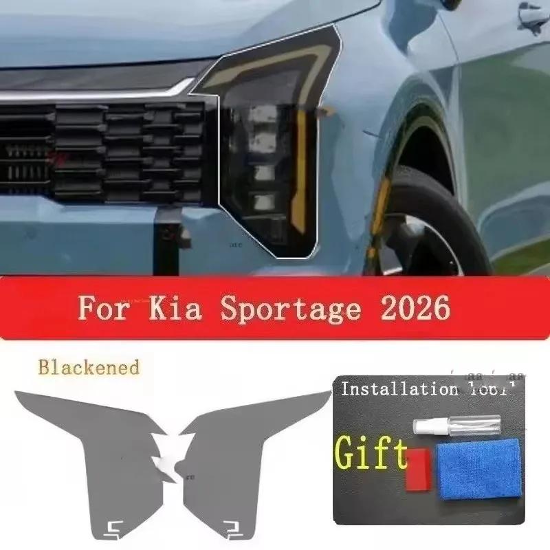 2Pcs Pre-Cut For Kia Sportage 2026 Car Clear PPF TPU Sticker Transparent Black Headlight Protective Film Accessories