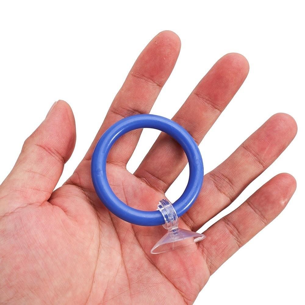 4PCS/SET Suction Cup Fish Training Ring Waterproof Colorful Fish Teasing Fish Tail Betta Training Circle Interactive Play
