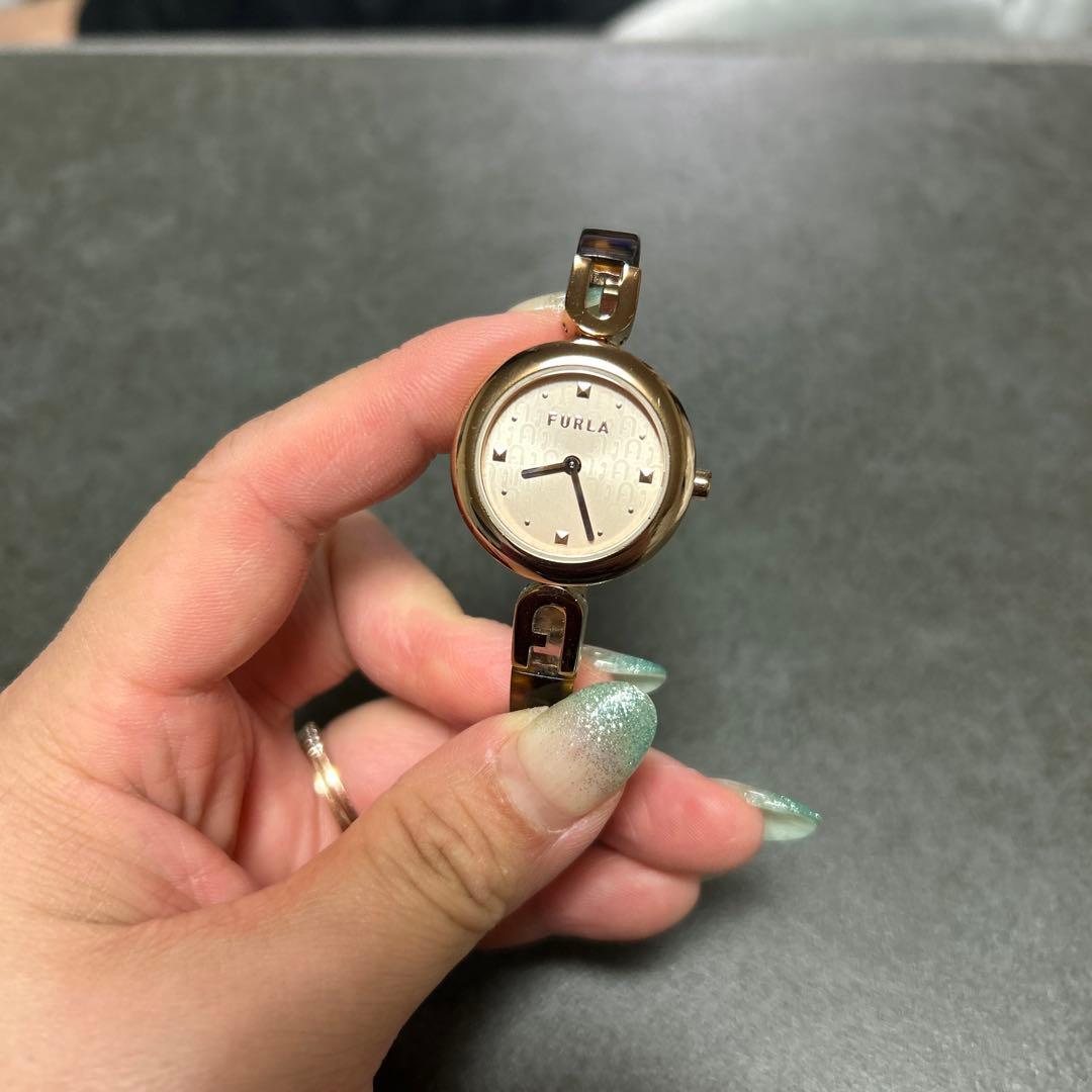 Used FURLA analog watch gold/tortoise