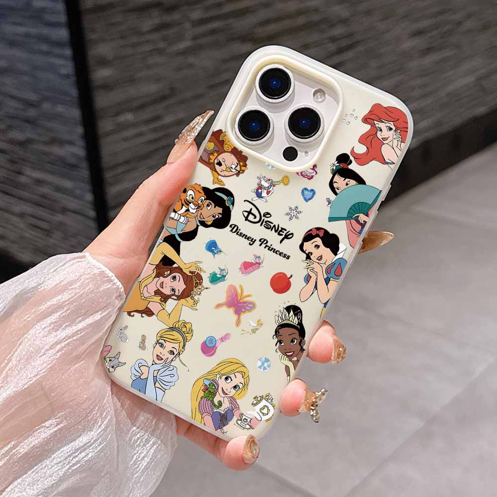 Disney Princess Fashion Phone Case For iPhone 17 AIR 16 15 14 13 12 11 Pro Max Plus Matte Skin Feel Shell Cover
