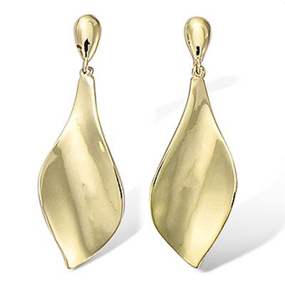 [L7043] - Gold Plated 'Choréographie' Earrings - 34x12 Mm