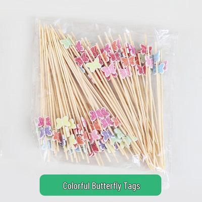 ZISIZ Colorful Butterfly Disposable Fruit Picks