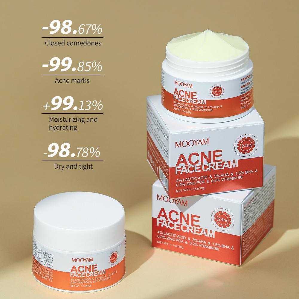 Crema Riparatrice Acne Acido Salicilico Sbiadisce Cicatrici da Acne Punti Neri Imperfezioni Trattamento Brufoli 30g meno